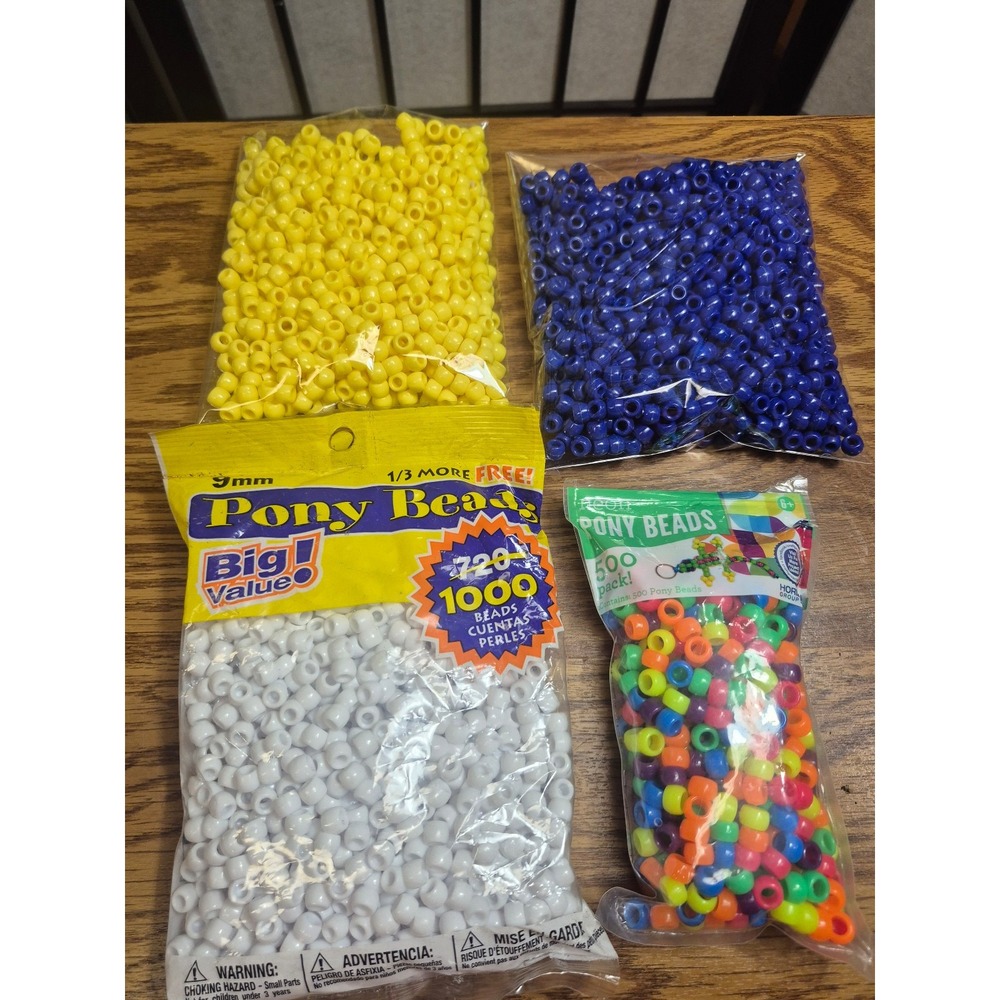 Assorted colors Pony Beads 1 lb 7.5 0z
